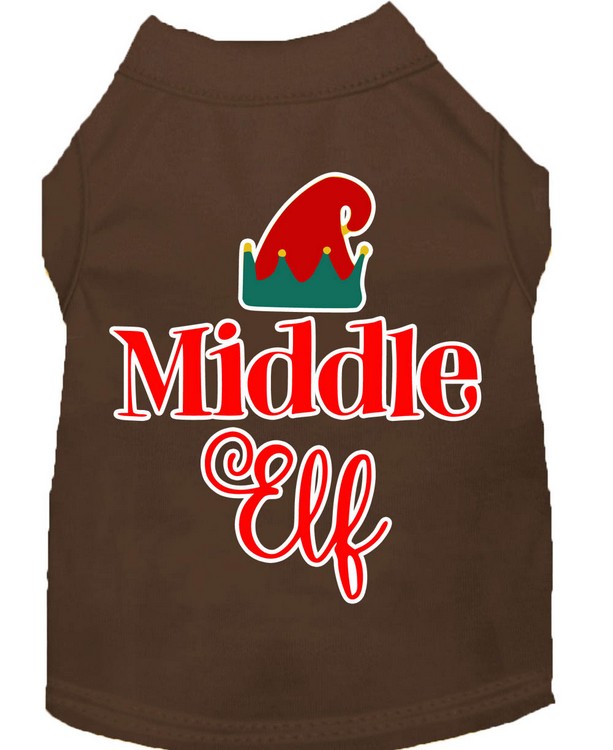 Middle Elf Screen Print Dog Shirt Brown Sm